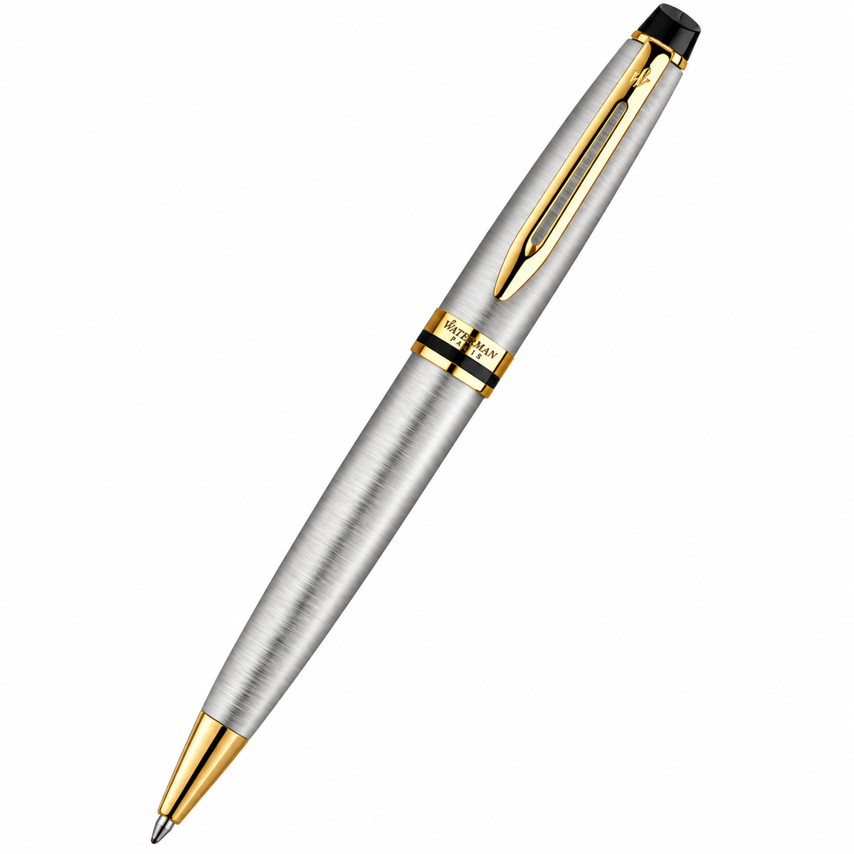 Waterman Expert Ballpoint Pen – Stainless Steel with Gold Trim