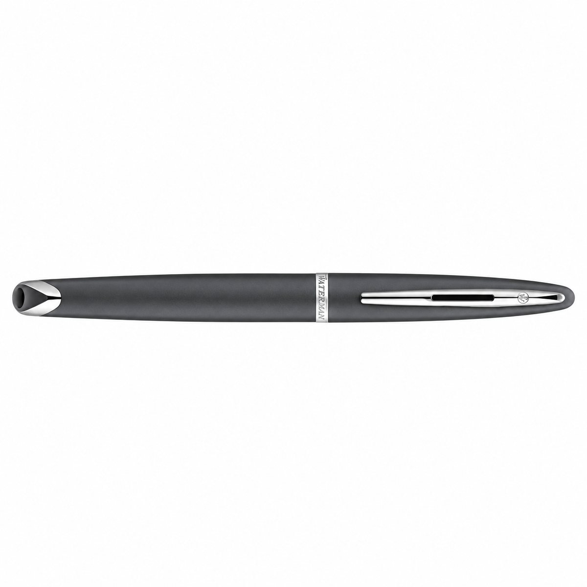 Waterman Carène Fountain Pen – Charcoal Grey with Stainless Steel Trim (18K Gold Nib)