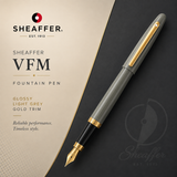 Sheaffer VFM Glossy Light Grey GT Fountain Pen – Medium Nib