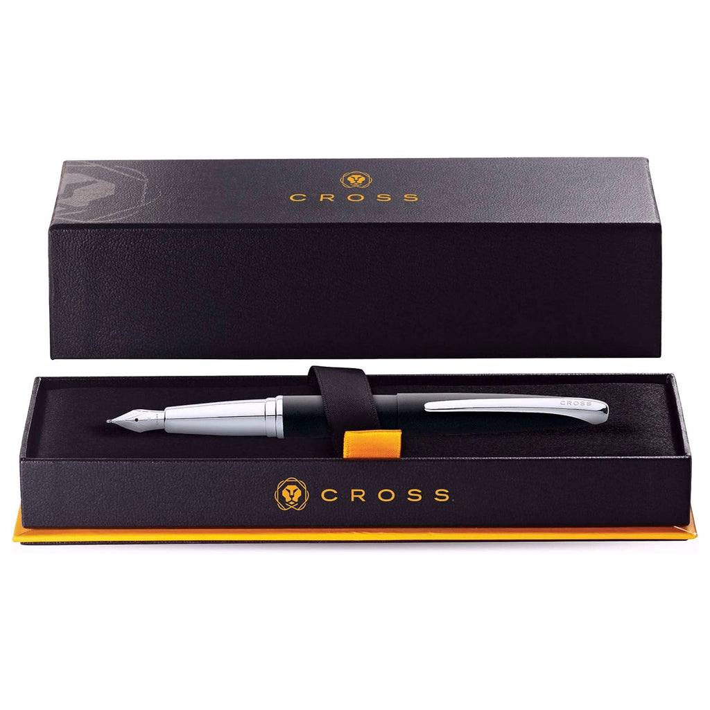 Cross ATX Basalt Black Fountain Pen – Chrome-Plated Trim & Stainless Steel Nib | 886-3