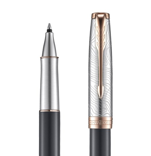 Parker Sonnet Grey Pink PGT 18K Strata Rollerball Pen