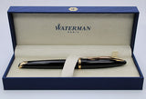 Waterman Carène Fountain Pen – Black Sea with Gold Trim (18K Gold Nib)