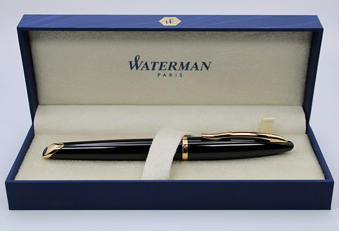 Waterman Carène Fountain Pen – Black Sea with Gold Trim (18K Gold Nib)