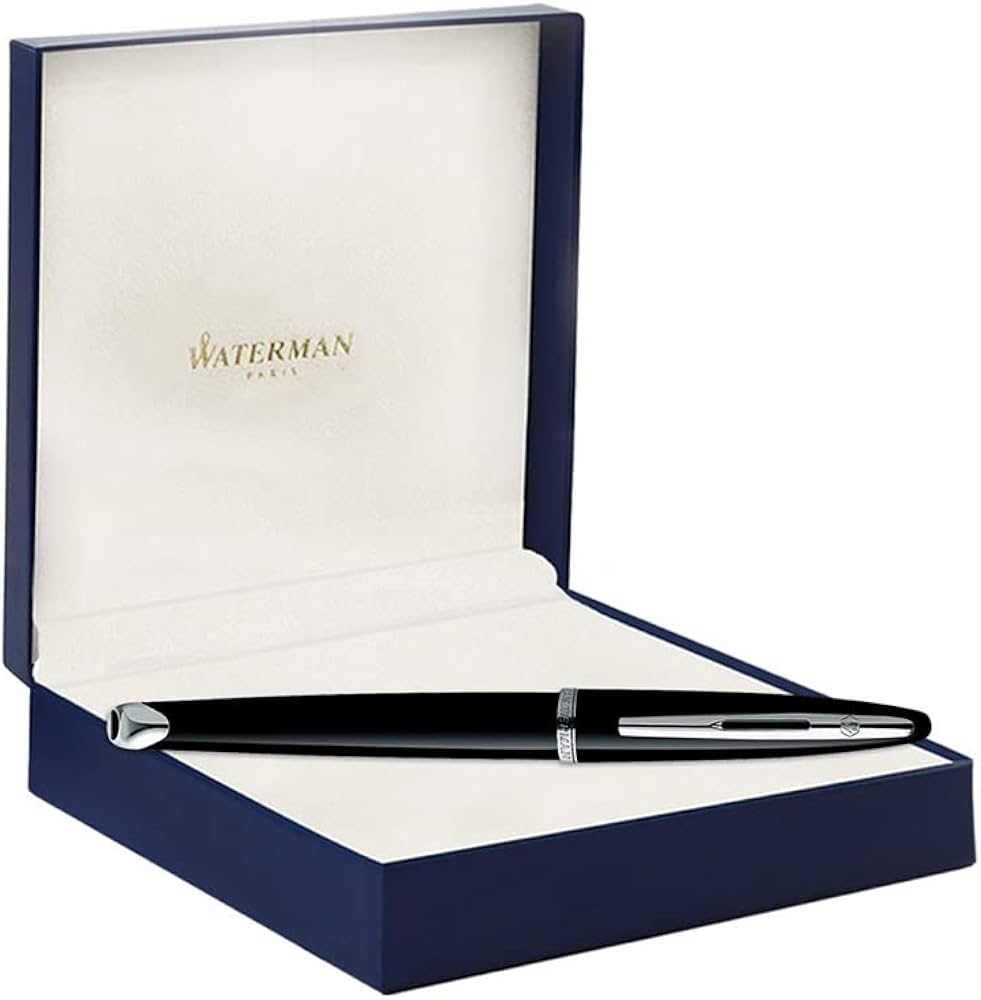 Waterman Carène Rollerball Pen – Black Sea with Stainless Steel Trim