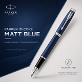 Parker IM Fountain Pen – Matte Blue with Chrome Trim | Premium Fountain Pen