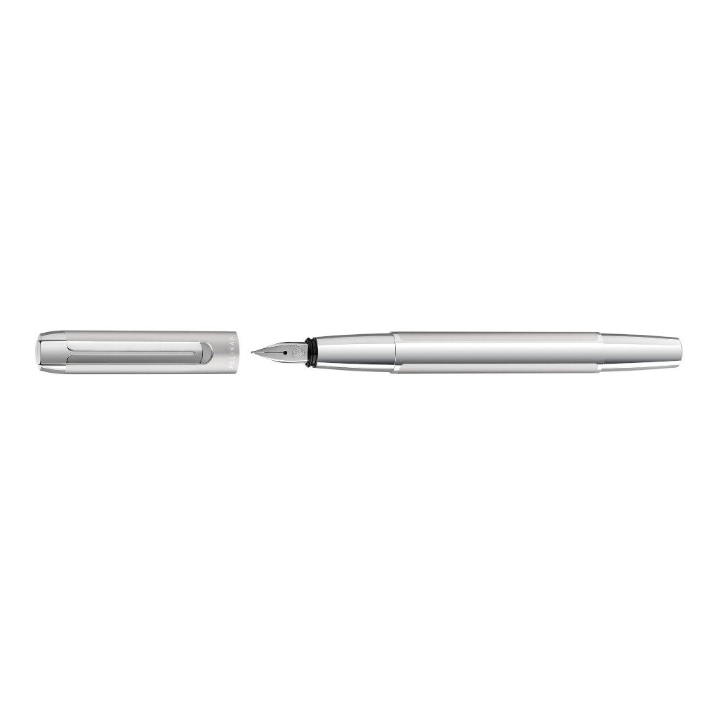 Pelikan Pura P40 Fountain Pen – Silver | Medium & Broad Nib