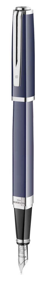 Waterman Exception Slim Blue Fountain Pen | Silver Trim | New | Minor Cosmetic Scratch