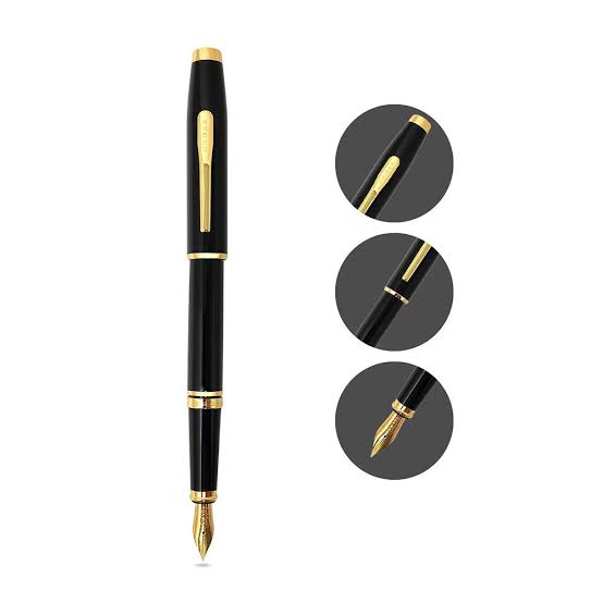 Cross Coventry Fountain Pen – Black Lacquer with Gold Trim, Fine Nib | AT0666-11