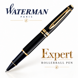Waterman Expert Rollerball Pen – Black with Gold Trim