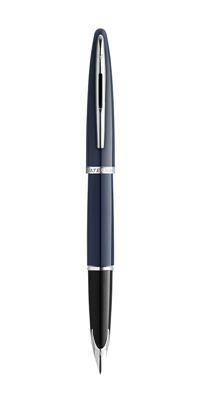 Waterman Carène Fountain Pen – Charcoal Grey with Stainless Steel Trim (18K Gold Nib)