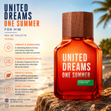 Benetton United Dreams One Summer for Him EDT 100ml, men's fragrance bottle