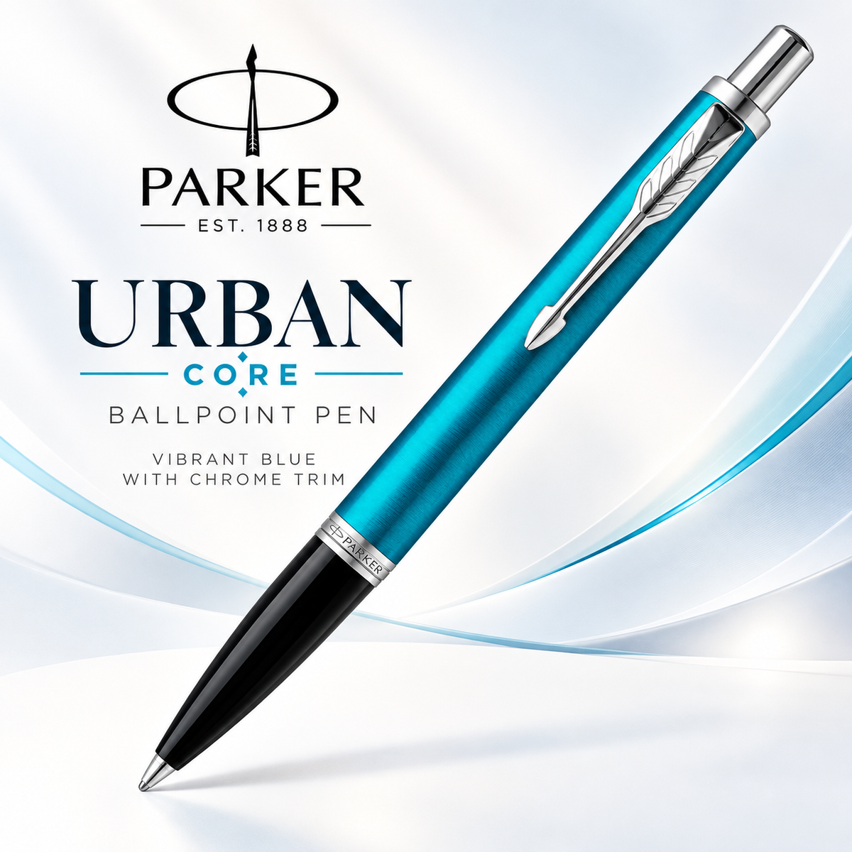 Parker Urban Core Ballpoint Pen – Vibrant Blue with Chrome Trim