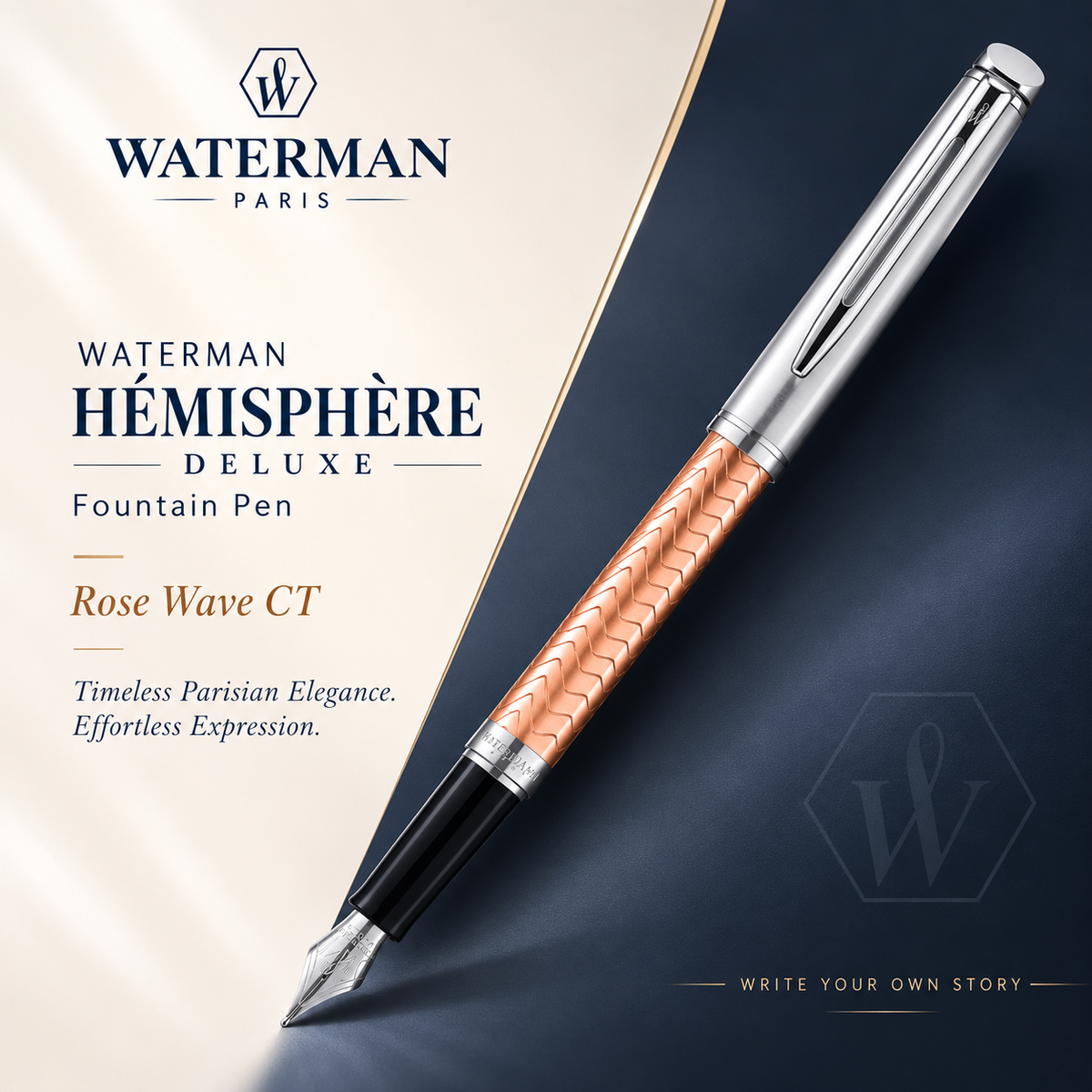 Waterman Hémisphère Deluxe Fountain Pen – Rose Wave CT