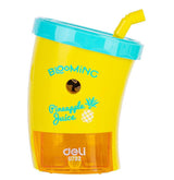 Deli Blooming Lemon Rotary Pencil Sharpener | Manual Hand-Crank Pencil Sharpener