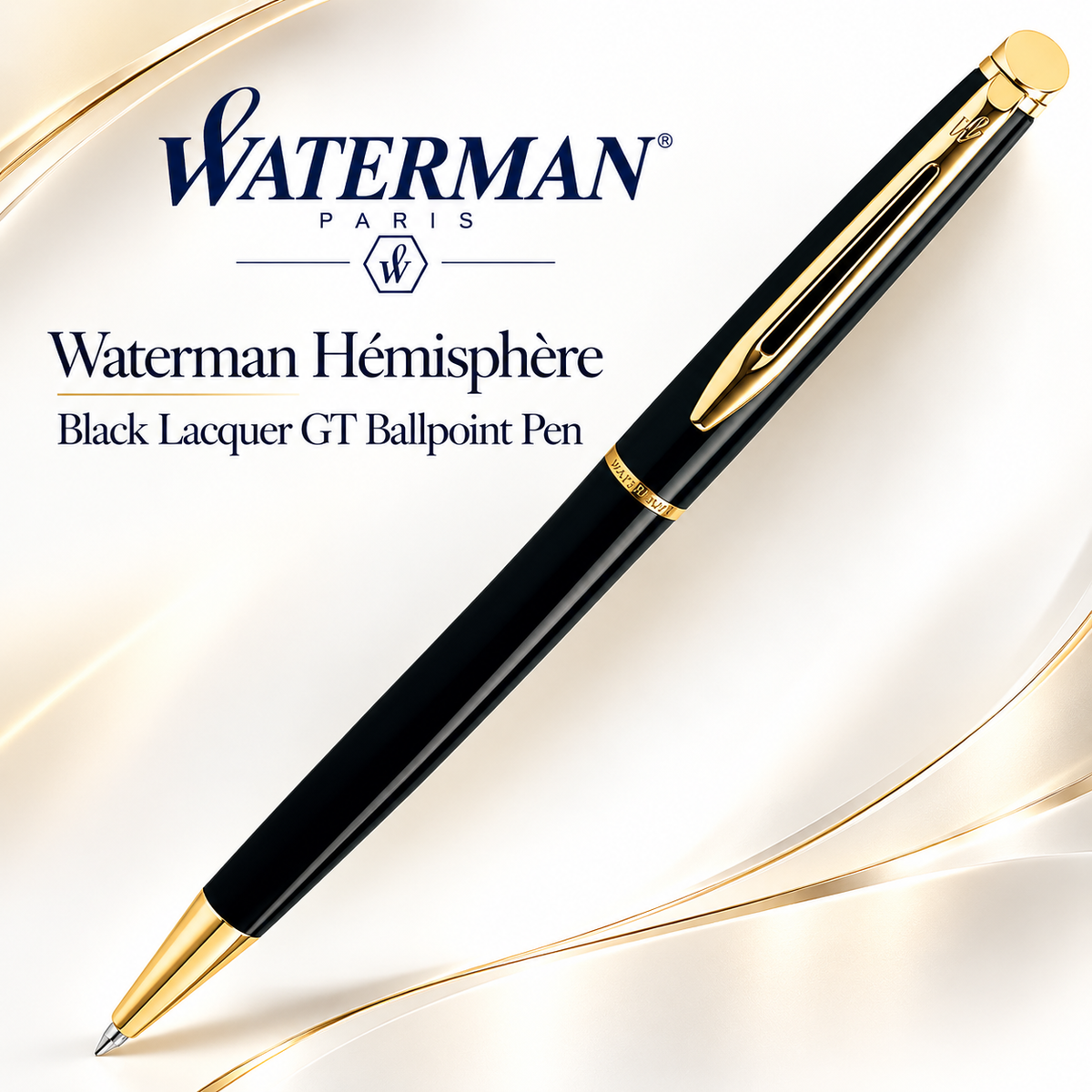 Waterman Hémisphère Black Lacquer GT Ballpoint Pen