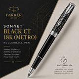 Parker Sonnet Black CT 18K (Metro) Rollerball Pen
