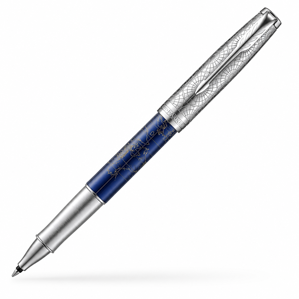 Parker Sonnet Blue Silver CT 18K Atlas Rollerball Pen