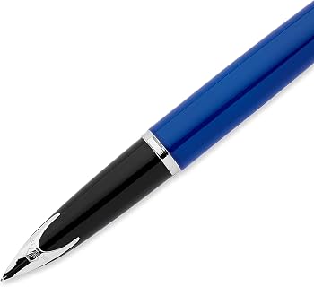 Waterman Carène Fountain Pen – Blue with Stainless Steel Trim (18K Gold Nib)