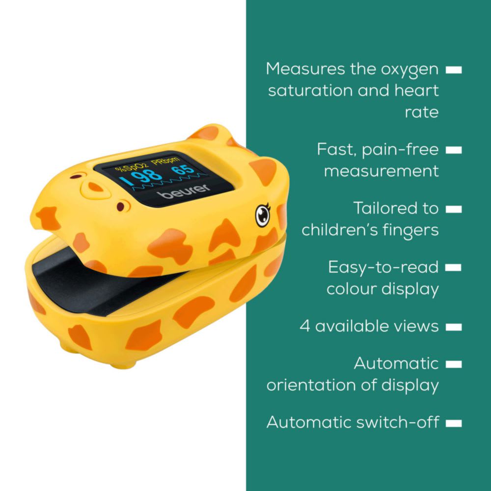 Beurer PO 13 Kids Pulse Oximeter | SpO₂ Blood Oxygen & Pulse Rate Monitor