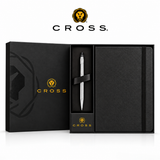 Cross Click Chrome Ballpoint Pen & A5 Notebook Gift Set - Black