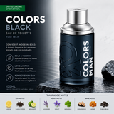 Benetton Colors Black Eau De Toilette Spray For Men 100Ml