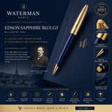 Waterman Edson Sapphire Blue GT Ballpoint Pen | Made in France