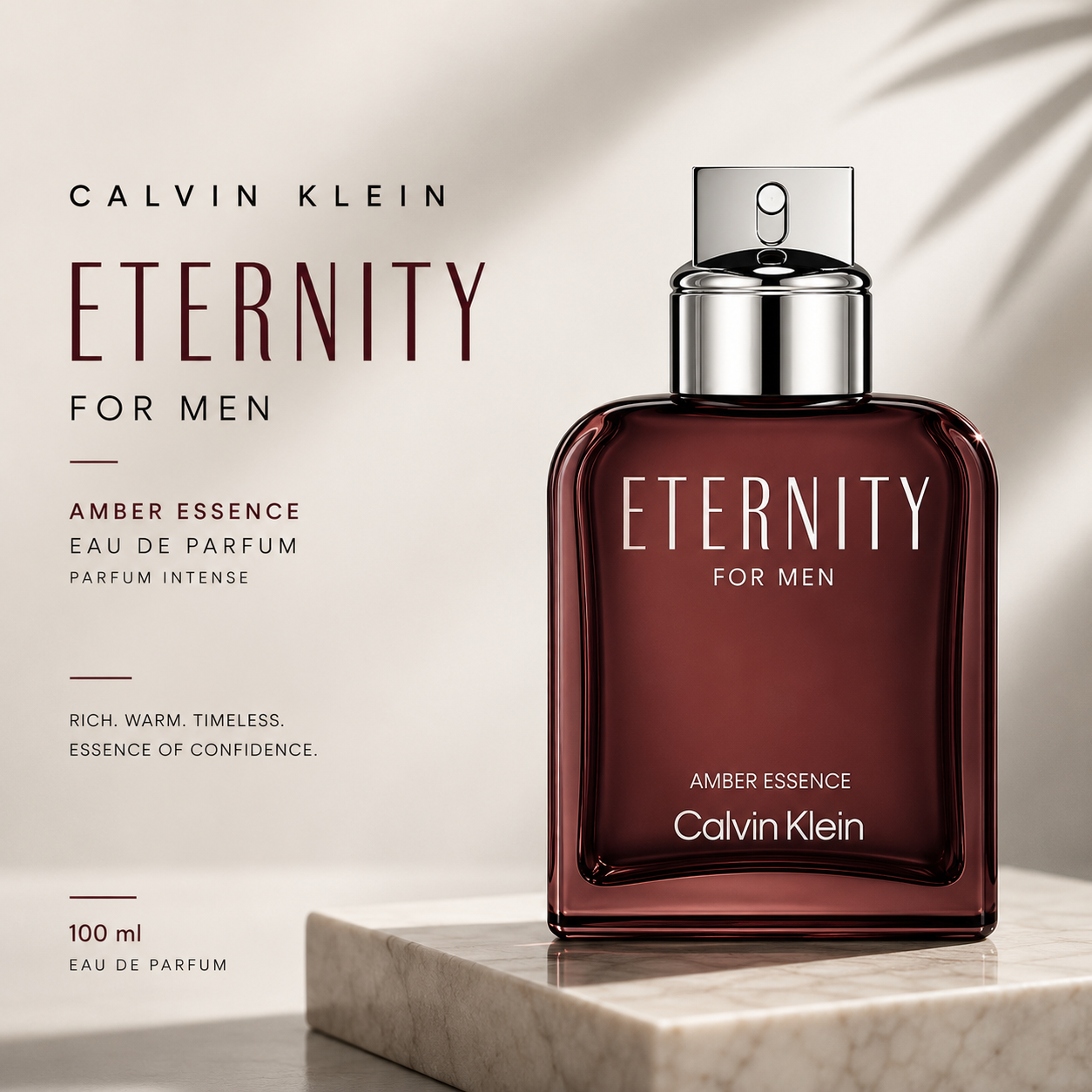 Calvin Klein Eternity Amber Essence Intense EDP 100ml, men's fragrance bottle