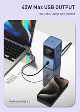 LDNIO 65W GaN Charging Station Multi-Port Fast Charger, USB-C PD Power Hub