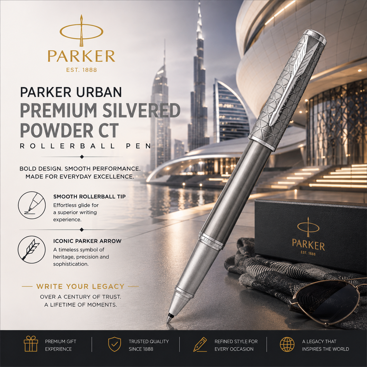Parker Urban Premium Silvered Powder CT Rollerball Pen