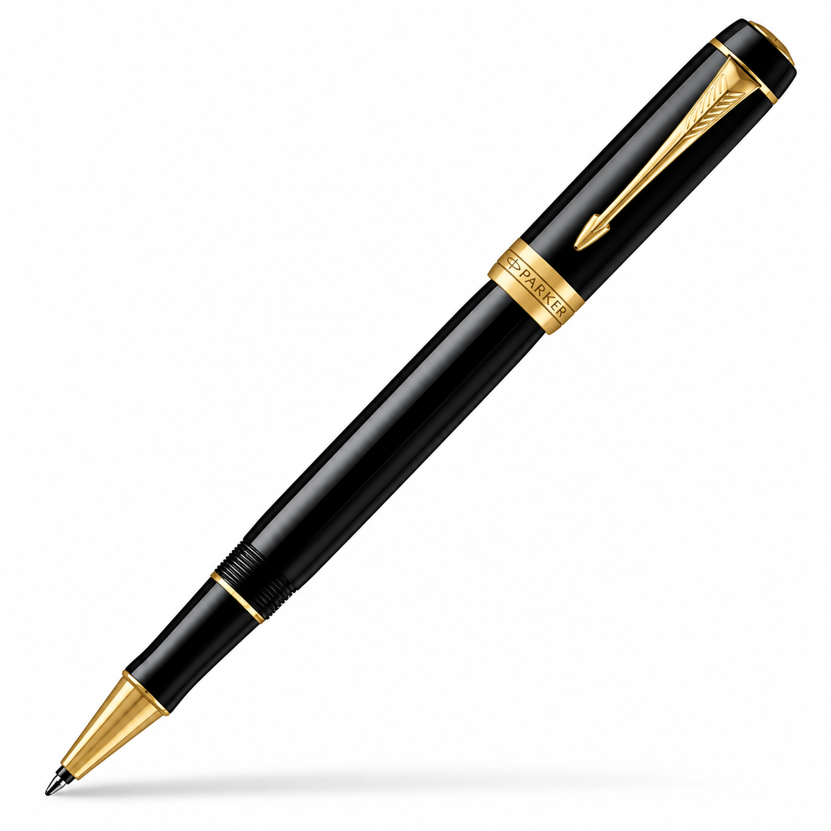 Parker Duofold Classic Black GT Rollerball Pen – 23K Gold-Plated Trim