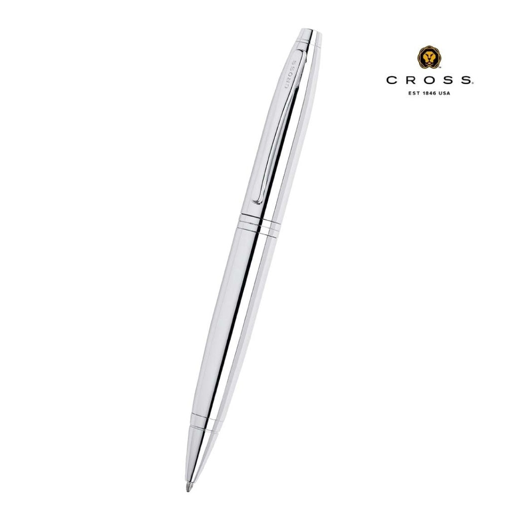 Cross Calais Ballpoint Pen – Polished Chrome, Blue Ink