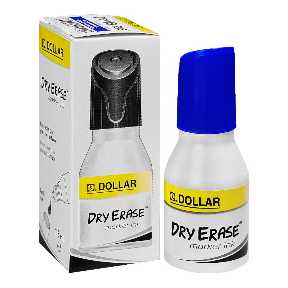 Dollar Dry Erase Whiteboard Marker Ink Refill 15ml | 4-Color Set