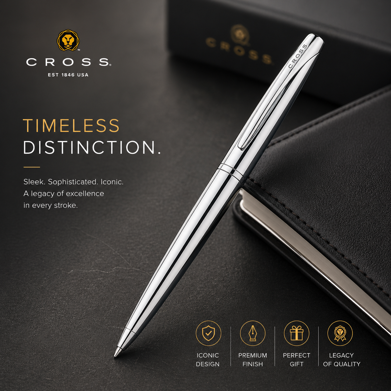Cross ATX Pure Chrome Ballpoint Pen – Polished Chrome | Lifetime Warranty
