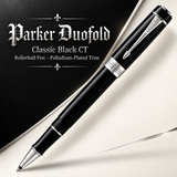 Parker Duofold Classic Black CT Rollerball Pen – Palladium-Plated Trim