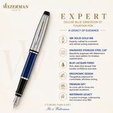 Waterman Expert Deluxe Blue Obsession ST Fountain Pen – Premium Writing Instrument