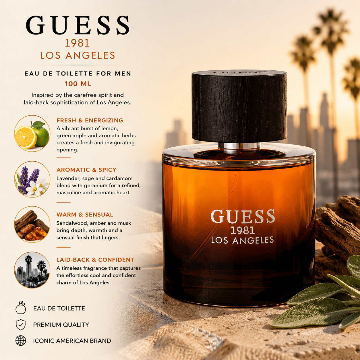 GUESS 1981 Los Angeles for Men Eau de Toilette – 100ml