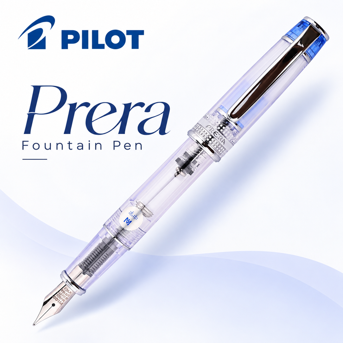 Pilot Prera Fountain Pen – Transparent Blue (Medium Nib)