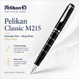 Pelikan Classic M215 Fountain Pen – Ring Silver