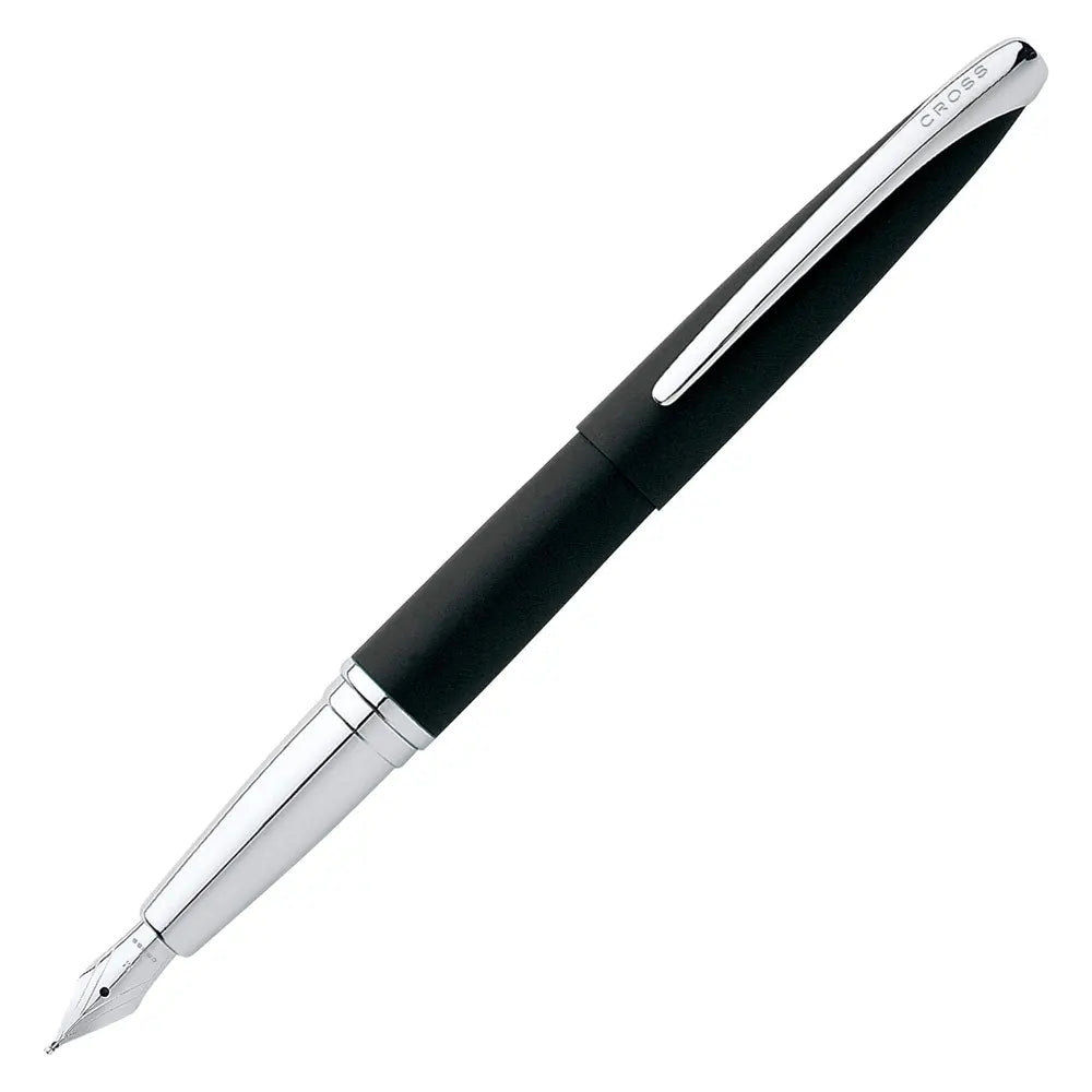 Cross ATX Basalt Black Fountain Pen – Chrome-Plated Trim & Stainless Steel Nib | 886-3
