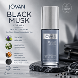 Jovan Black Musk for Men Eau de Cologne 88ml | Bold Woody Amber Musk