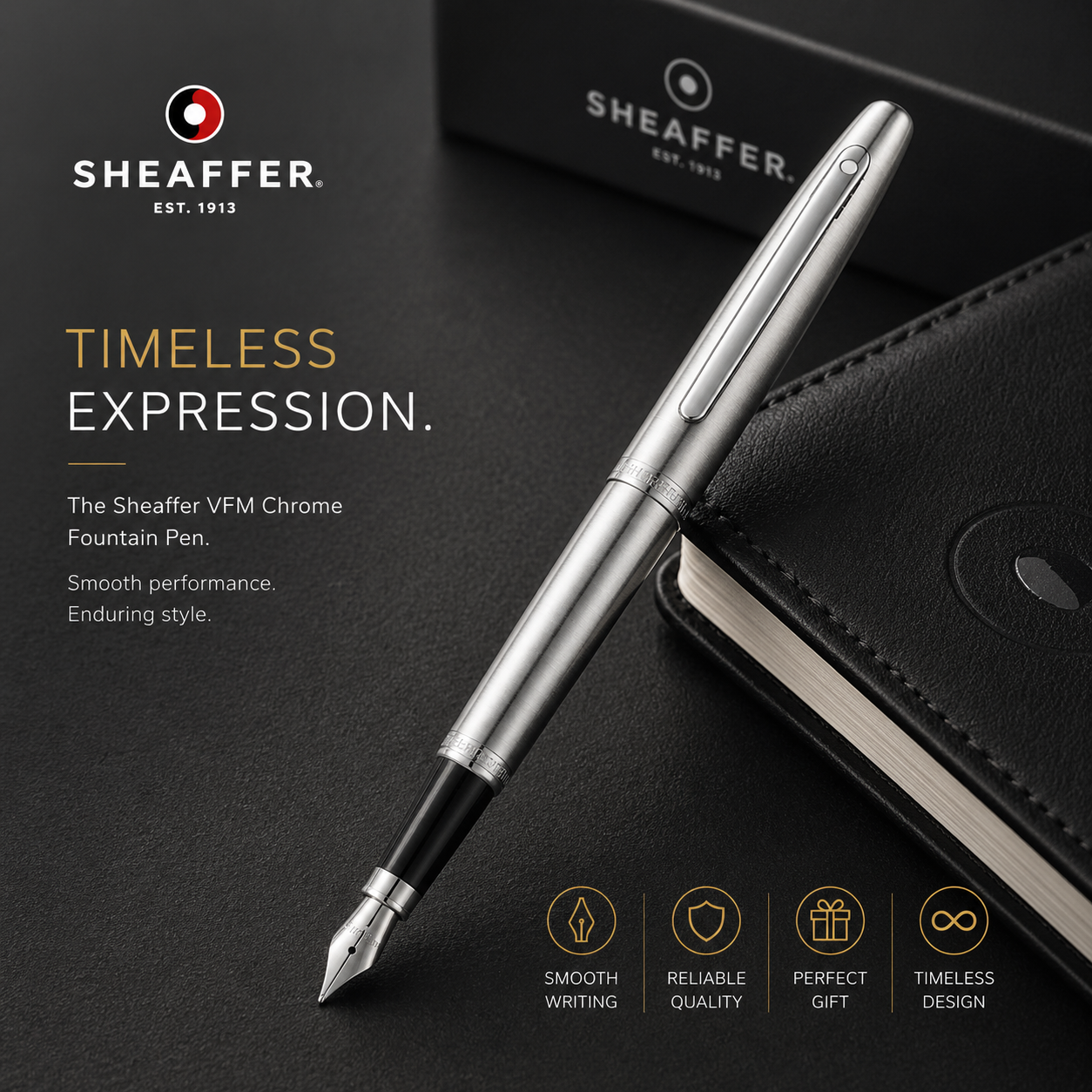Sheaffer VFM 9421 Fountain Pen – Chrome Fountain Pen