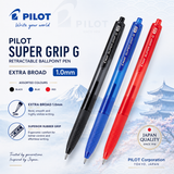 Pilot Super Grip G Retractable Ballpoint Pen – Extra Broad 1.0mm (Black Blue & Red)