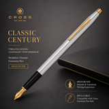 Cross Classic Century Refillable Fountain Pen Medium Nib Medalist Chrome