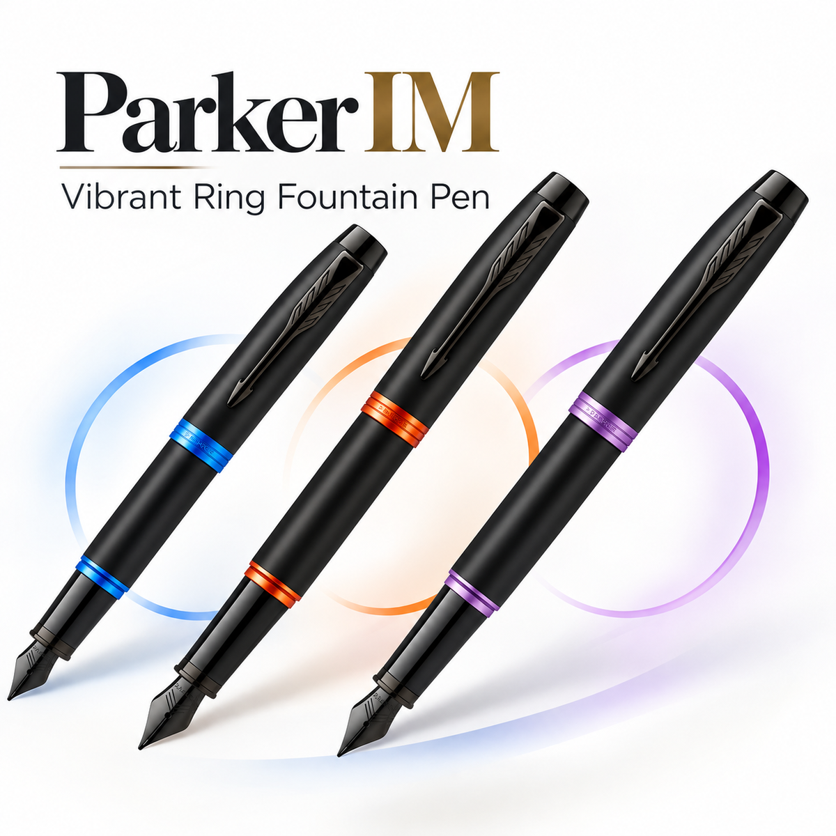 Parker IM Vibrant Ring Fountain Pen – Blue, Orange & Purple