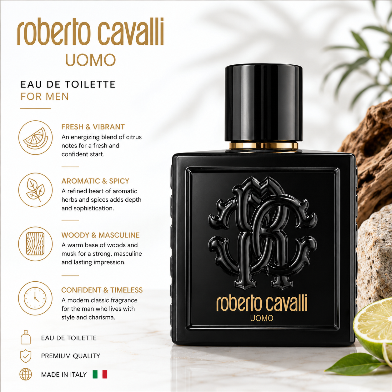 Roberto Cavalli UOMO RC EDT 100ML New