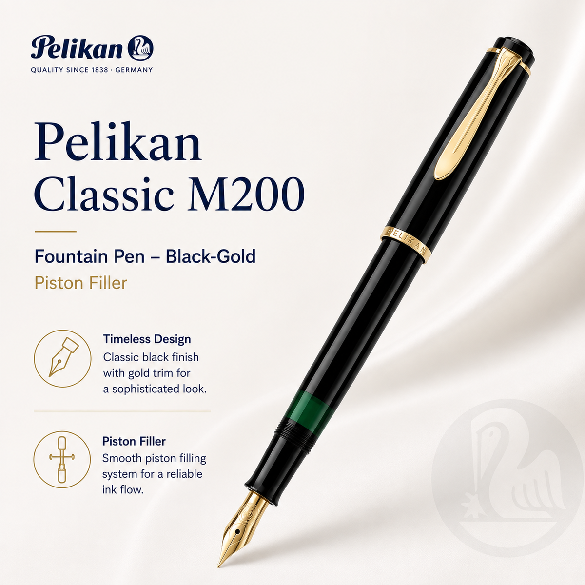 Pelikan Classic M200 Black-Gold Fountain Pen