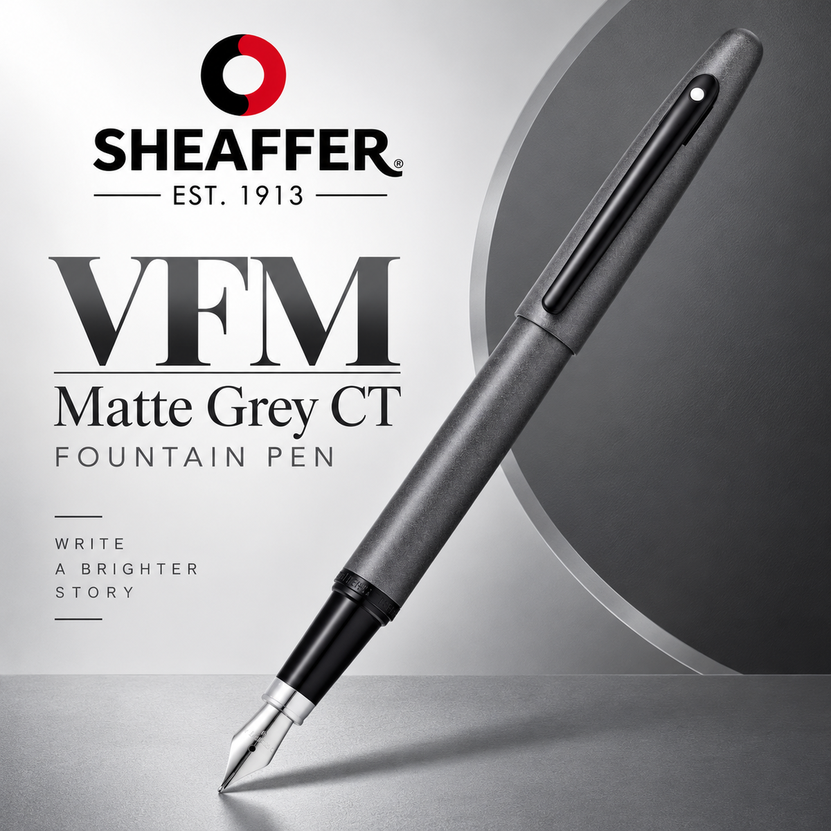 Sheaffer VFM Matte Grey CT Fountain Pen – Medium Nib