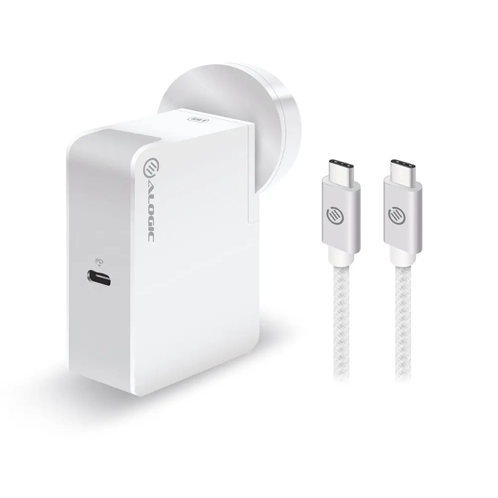 Alogic 60W USB-C Laptop & MacBook Charger – Travel Edition | AU, EU, UK, US Plugs + 2m Cable