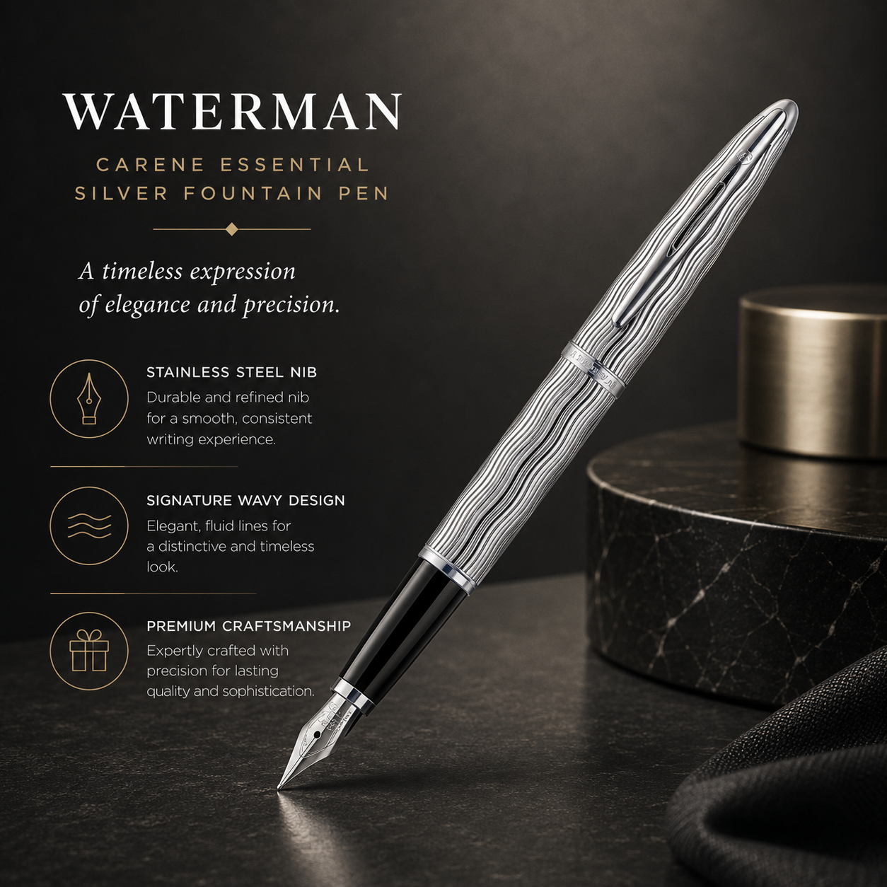 Waterman Carène Essential Silver ST Fountain Pen