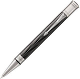 Parker Duofold Prestige Black Chevron CT Ballpoint Pen – Palladium-Plated Trim